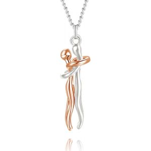 Kalanka-Couple Gifts Necklace For Boyfriend Girlfriend, Affectionate Hug Necklaces For Valentines Day Gift | Small 2.5cm Couple Hugging Pendant Necklace Husband Wife Gift For Birthday Christmas - Neuf