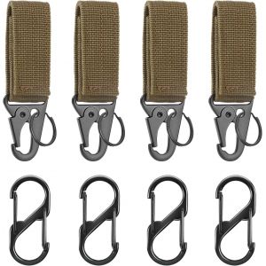 Acdsgd-Lot De 4 Clips De Ceinture Tactiques, Mousquetons Molle, Porte-Cl&eacute;s, Sangle En Nylon, Boucle De Ceinture, Clip Porte-Cl&eacute;s Pour Escalade, Randonn&eacute;e En Plein Air - Neuf