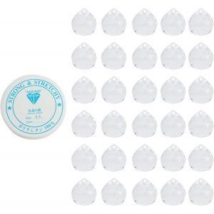 MEVRONISSHOP-Lot de 30 cristaux &agrave; suspendre - 20 mm - Cristal prisme - Attrape-soleil - Pour d&eacute;coration de fen&ecirc;tre, lustre, boule attrape-lumi&egrave;re - Pour la maison et les projets d'artisanat - Neuf