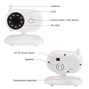 Babyphone Video Sans Fil Lcd 3,5 Pouces, Interphone Musical, Vision Nocturne Infrarouge, Camera De Securite - Neuf