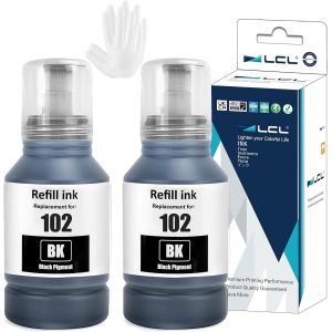 ERYI-102 Encre Compatible Avec Epson 102 Noir Bouteille D'Encre Compatible Pour Epson Ecotank Et-2700 Et-2750 Et-2751 Et-2756 Et-2850 Et-2856 Et-3700 Et-3750 Et-4750 Et-4850 Et-4856 Et-15000(2-Pack) - Neuf