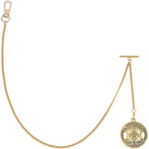 Fdjhy-Chaine Montre Gousset 50cm Chaine De Gilet Costume Chaîne De Portefeuille En Métal Chaine Veston Montre De Poche Pour Hommes Gilet De Costume Veston Costume Pendentif: 3.8cm - Neuf