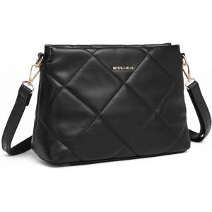 CAUC-Petit Sac &agrave; Main Bandouli&egrave;re Fille en Cuir Synth&eacute;tique - Texture Tress&eacute;e en V avec Pompon - Imperm&eacute;able Sac Port&eacute; &Eacute;paule, Cadeau pour No&euml;l et F&ecirc;tes - Neuf