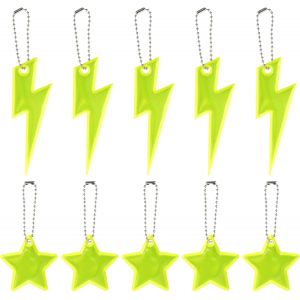 Acdsgd-Pendentif R&eacute;fl&eacute;chissant 10 Pi&egrave;ces R&eacute;flecteur Pendentif, Pendentif R&eacute;fl&eacute;chissant &Eacute;toile Porte-Cl&eacute;s R&eacute;flecteur, R&eacute;flecteur De S&eacute;curit&eacute; Enfant, Pendentif R&eacute;fl&eacute;chissant De Nuit, Pour V&eacute;lo,Marche,Course - Neuf