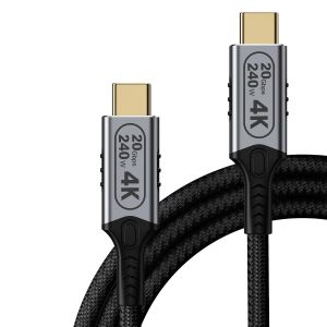 JGD-Cable USB C vers USB C 20 Gbps, C&acirc;ble USB 3.2 Gen2, 240W 20V/5A c&acirc;ble usbc charge rapide, Transmission vid&eacute;o 4K @ 60Hz pour t&eacute;l&eacute;phones mobiles, moniteurs, dispositifs USBC 1.8M - Neuf