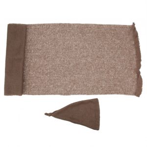 Ensemble De 2 Accessoires De Photographie Pour Bebe, Chapeau En Mohair, Couverture, Vetements Pour Nouveau-Ne, Chapeau Marron Fonce + Couverture - Neuf