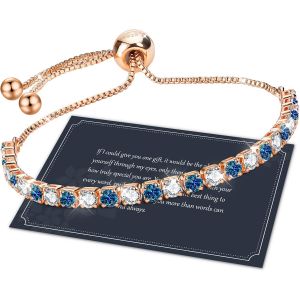 Cadeau Femme Bracelet Argent S925 Bracelet Femme Argent 5a Cubique Zirconium Bracelet R&eacute;glable Cristal Bracelet Tennis Bijoux Femme Cadeau Anniversaire Femme - Neuf