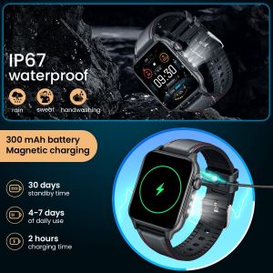 CHENG-Montre Connect&eacute;e Homme Militaire Watch: 2.0" Smartwatch avec Appels Bluetooth 100 Modes de Sport Montre Fitness homme avec 3 Lampe de Poche LED IP67 &eacute;tanche Smart Watch pour Android Phone et ip - Neuf