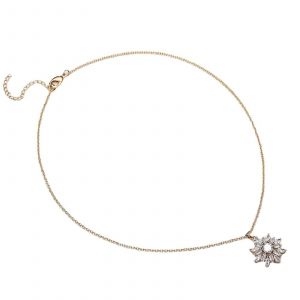 D&eacute;licat Zircon Tournesol Collier Femmes Fleur Pendentif Argent Clavicule Cha&icirc;ne - Neuf