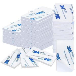 Adhesif Double Face Extra Fort Mousse,50 Pièces Tampon Adhésif double face,3M Pastille Adhesive Double Face Imperméables pour la Maison,Bureau,Rectangulaire - Neuf