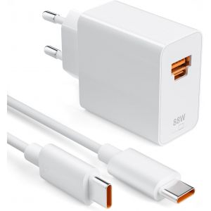 Letnerny-88w Supercharge Chargeur Rapide Pour Huawei Honor 90 Lite Magic6 Lite 200lite,2-Ports 88w Pd Chargeur Rapide Avec Câble Usb C 6a 1m Pour Honor 90 70 Lite X8b X9b Pour Honor Magic6 Lite Pro M - Neuf