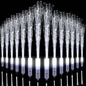 Eryi-Lot De 24 Plumeaux Lumineux De Mariage - En Fibre Optique - Blanc - En Fibre Optique - Pour Mariage, Fête, Petit Cadeau, Anniversaire D'enfant, Concert - Neuf