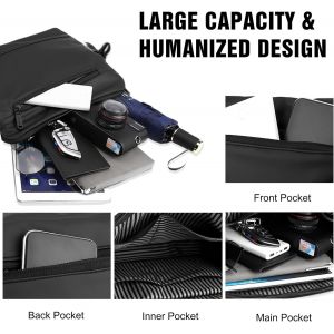 CHENG-Sacoche Homme Bandoulière Sac d'Épaule Messenger Femme Affaire Business Weekend Sport Noir - Neuf