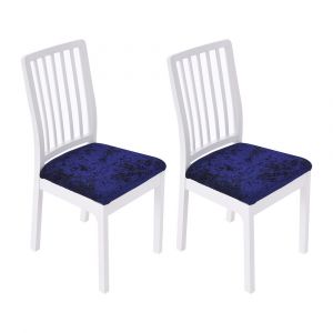 Lot De 2 Housses De Chaise Extensibles En Velours Pour Salle &Agrave; Manger, Cuisine Et &Eacute;v&eacute;nements - Bleu - Neuf