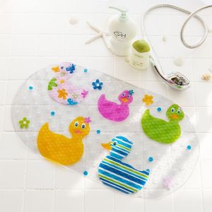 Tapis de bain une pi&egrave;ce en forme de canard color&eacute;, 69 x 38 cm, pour b&eacute;b&eacute;, aspect mignon, antid&eacute;rapant, motif dessin anim&eacute;, tapis de bain massant pour b&eacute;b&eacute; et enfant. - Neuf