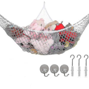 Hamac géant en peluche pour enfants (2025) - Filet d'angle rose pour ranger les jouets _HWE04 - Neuf