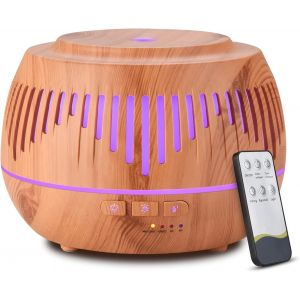 Diffuseur d'huiles essentiels (Léger) de l'Aromathérapie Humidificateur: 500ml Ultrasons Aroma Air de Vaporisateur avec à Télécommande pour la Grande Salle - Frais de brumisateur - Neuf