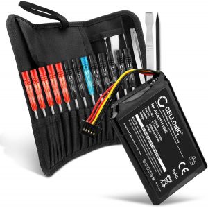 Navigation Batterie,Compatible avec Tomtom Go 5000,Go 6000,Go 6200 (1100mAh,3.7V) + Kit d'outils 23 pi&egrave;ces - Neuf