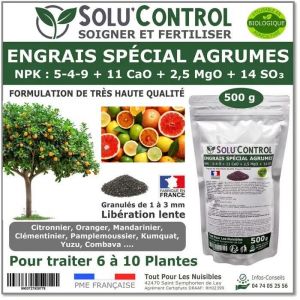 Engrais Sp&eacute;cial Agrumes 500 G - Solucontrol - Formulation Organo-Minerale - Citronnier, Oranger, Mandarinier, Cl&eacute;mentinier&iquest; - Neuf