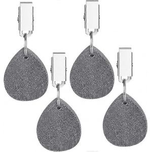 4pcs Poids De Nappe Avec Clips En Acier, Poids De Nappe En Pierre Naturelle, Pour Fête De Famille, Camping - Neuf