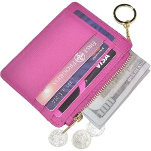 KALANKA-Porte Carte Femme Mince Portefeuille Porte Carte Bancaire RFID Bloquant Porte Carte Bancaire en Cuir Fermeture à Glissière Porte-Monnaie Porte-Clés Portefeuilles pour Femmes Et Hommes - Neuf