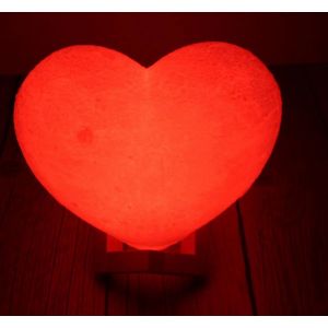 8cm Imprimée En 3d En Forme De Coeur De Lampe De Led Dimmable 16 Couleurs Télécommande & Touch Switch Usb Rechargeable Lumière De Nuit Pour La Chambre À Coucher Salle De Séjour De Café De Noël - Neuf