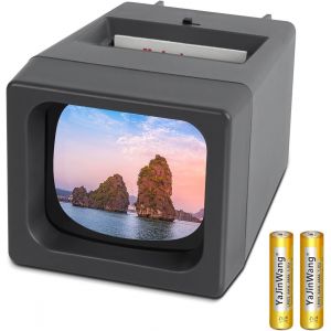 SUBZONAL-Visionneuse de Diapositives 35 mm pour Anciennes Diapositives, projecteur de Diapositives 35 mm éclairé par LED, grossissement 2X, alimenté par Piles AAA (2 Piles AAA incluses) - Neuf