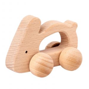 Dessin Anim&eacute; Animal Design En Bois Mini Voiture Enfants Enfants Cadeau &Eacute;ducatif Anneau De Dentition Toy_D - Neuf