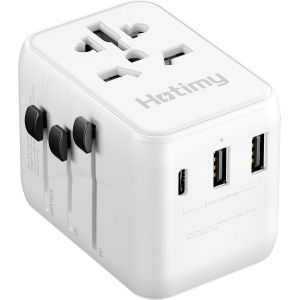 Adaptateur Prise Universelle, Prise Universelle Voyage avec USB C et 2 USB A, Double Fusible 10A, 2500W Prise Internationale de Voyage France vers USA Canada UK Australie Japon Type G/A/I/C - Neuf