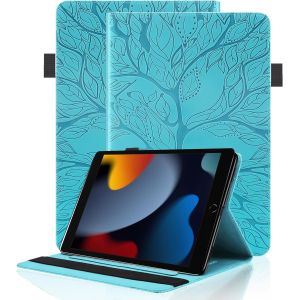 KALANKA-Coque per iPad 10,2 Pouce 9&iquest;&iquest;me G&iquest;&iquest;n&iquest;&iquest;ration 2021/iPad 8&iquest;&iquest;me G&iquest;&iquest;n 2020/iPad 7&iquest;&iquest;me G&iquest;&iquest;n 2019 &iquest;&iquest;tui Cuir PU Housse de Protection Flip Portefeuille Cover Case avec Fonction Support, Turquoise - Neuf