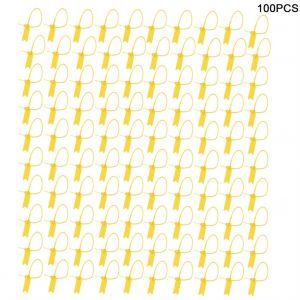 HJLIAN Lot de 100 attaches de cable jetables, antivol, autobloquantes, pour valises, chaussures, sacs, etiquettes (jaunes) - Neuf