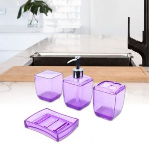 HJLIAN Ensemble de 4 gobelets de lavage, gobelets a brosse a dents, distributeurs de savon, boites a savon, accessoires de salle de bain - Neuf