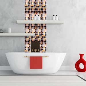 HJLIAN Autocollant mural mosaique pour carrelage de cuisine (chocolat dore) - Neuf