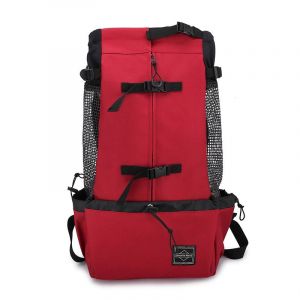 Sac De Transport Respirant Pour Chien De Grande Taille, Sac À Dos Pour Chien Exposé, Rouge (L) - Neuf