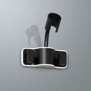Support de pommeau de douche noir 360°, réglable, auto-adhésif, fixation murale, crochet universel pour salle de bain, accessoires de bain - Neuf