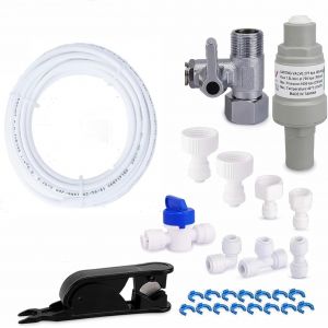 Kit De Raccordement Universel Pour Tuyau D'Alimentation En Eau De 15 M, Tuyau De 6,35 Mm Avec Protection De L'Appareil Pour Tuyau De Réfrigérateur, Tuyau D'Eau[LAV2347] - Neuf