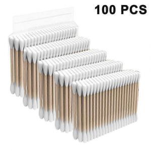 100pcs Cotons-Tiges En Bambou Biodégradables Bâtonnets D'oreille En Bois Compostables - Neuf