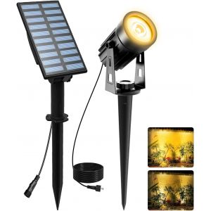 Spot Solaire Ext&eacute;rieur, Lumi&egrave;re Solaire Ext&eacute;rieure Puissante &Eacute;tanche Ip65 Lampe Solaire Exterieur Jardin Auto On/Off Pour Jardin All&eacute;e Chemin Eclairage Exterieur Solaire 3000k - Neuf