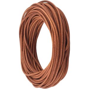 Mevronisshop-Cordon En Cuir V&eacute;ritable Rond Pour Collier Marron Clair Et Fin 10 M X 2mm Cordon En Cuir De Vache Dentelle Tressage Pour La Fabrication De Bijoux Bracelets Perles - Neuf
