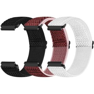Letnerny-Lot De 3 Bracelets De Montre À Dégagement Rapide - 18 Mm, 19 Mm, 20 Mm, 22 Mm, 24 Mm, En Nylon Élastique Pour Montre Samsung Galaxy Watch/Garmin/Fossil/Amazfit/Huawei - Neuf