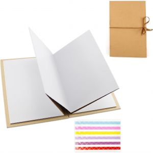 2 Pi&egrave;ces Album Scrapbooking, Pli&eacute; Album Photo Vierge 180 X 115 Mm, Livre Scrapbooking Avec Autocollants Coin Photo, Album Photo Scrapbooking Avec Corde Nouer, Pour Dessins Livre Souvenir - Neuf