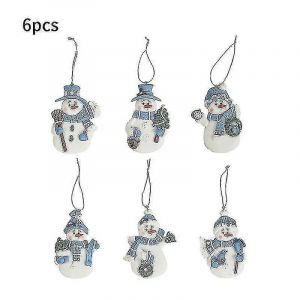 Bleu De Bonhomme De Neige De No&euml;l, Ornements D'arbre Vintage D&eacute;corations De No&euml;l Mini Argile De Polym&egrave;re Ornements De No&euml;l De Bonhomme De Neige Arbre De No&euml;l Pendentif - Neuf