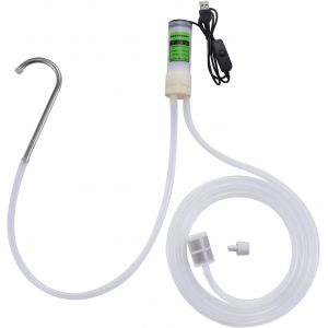 Pompe Auto Amor&ccedil;age Electrique USB Portable pour Embouteillage Vin Biere Kombucha Maison Transfert Eau Grade Alimentaire 6.5FT Tuyau 2L/Min Sans Fuite Bruit Faible - Neuf