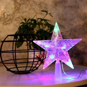 Guirlande lumineuse &agrave; 30 LED en forme d'&eacute;toile pour sapin de No&euml;l, fonctionne sur piles, en plastique transparent, id&eacute;ale pour d&eacute;corer votre int&eacute;rieur pendant les f&ecirc;tes. - Neuf
