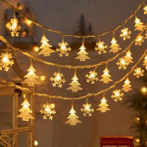 Kal-Guirlande Lumineuse De 6,1 M Avec 40 Led Alimentées Par Piles, 2 Modes D'éclairage, Décoration Pour Intérieur Et Extérieur, Chambre, Mariage, Fête, Anniversaire, Saint-Valentin, Noël, Décoration - Neuf