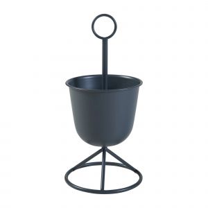 Porte-Plantes Style Intemportel Support 48 X 23 Cm 1 Cache-Pot Noir Helloshop26 03_0010323 - Neuf