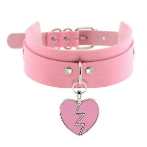 Noir Punk Coeur Ras De Cou Collier Mode Goth Colliers Kawaii Cuir Ras De Cou Femmes Filles Rock Harajuku Emo Gothique Bijoux - Neuf