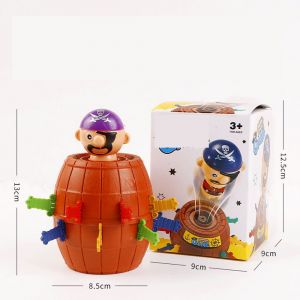 Un morceau de pirate baril de 8,5 cm x 8,5 cm × 13 cm, oncle de mettre l'épée dans un tonneau en bois, des morsures et des doigts sensibles, interactif partie de la table des jouets pour les parents - Neuf