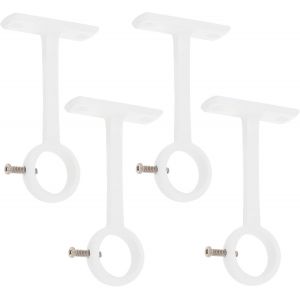 Supports De Tringle À Rideaux, 4 Pièces Aluminium Support Tringle Rideau Plafond Pour Barre 20Mm À 25 Mm, Accessoire Tringle À Rideaux Plafond (Blanc)[POU8805322] - Neuf