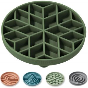 Cmws-Gamelle Anti Glouton(Peu Diamant) En Silicone Avec Fond Antidérapant Et Ventouse, Gamelle Anti Glouton Non Toxique Pour Petits Chats Et Chiens - Neuf